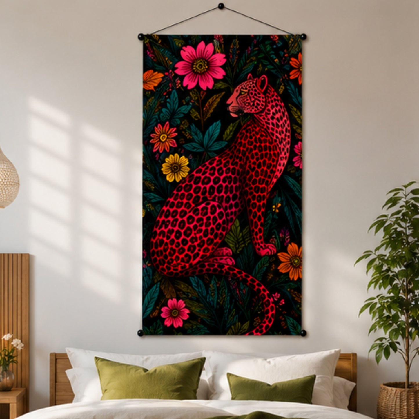 Pink Leopard Wall Hanging Tapestry