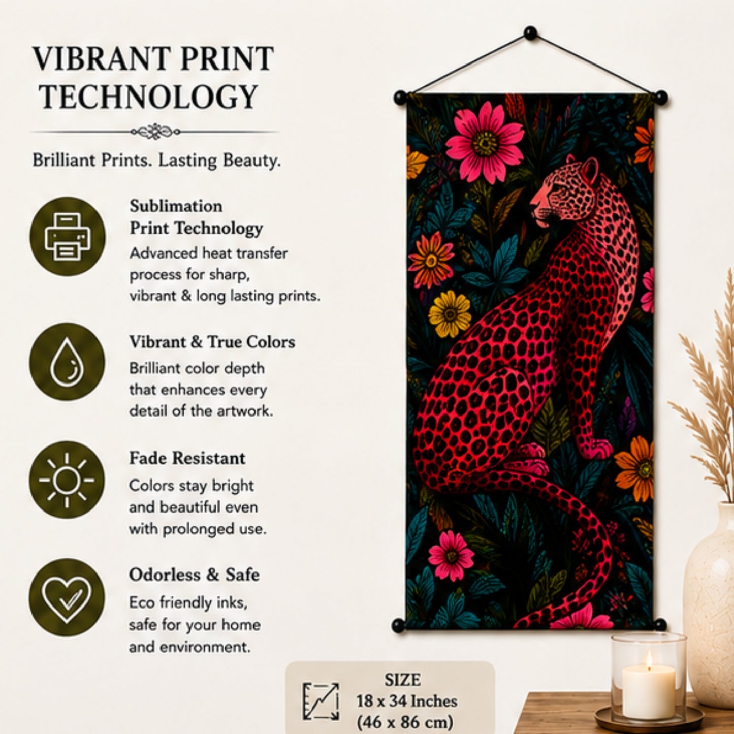 Pink Leopard Wall Hanging Tapestry