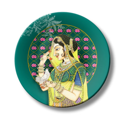 Queen With Her Pigeon Messenger Decorative Wall Plate