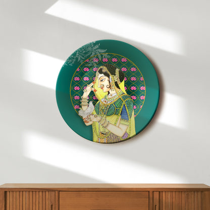 Queen With Her Pigeon Messenger Decorative Wall Plate