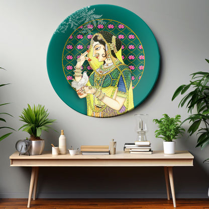 Queen With Her Pigeon Messenger Decorative Wall Plate