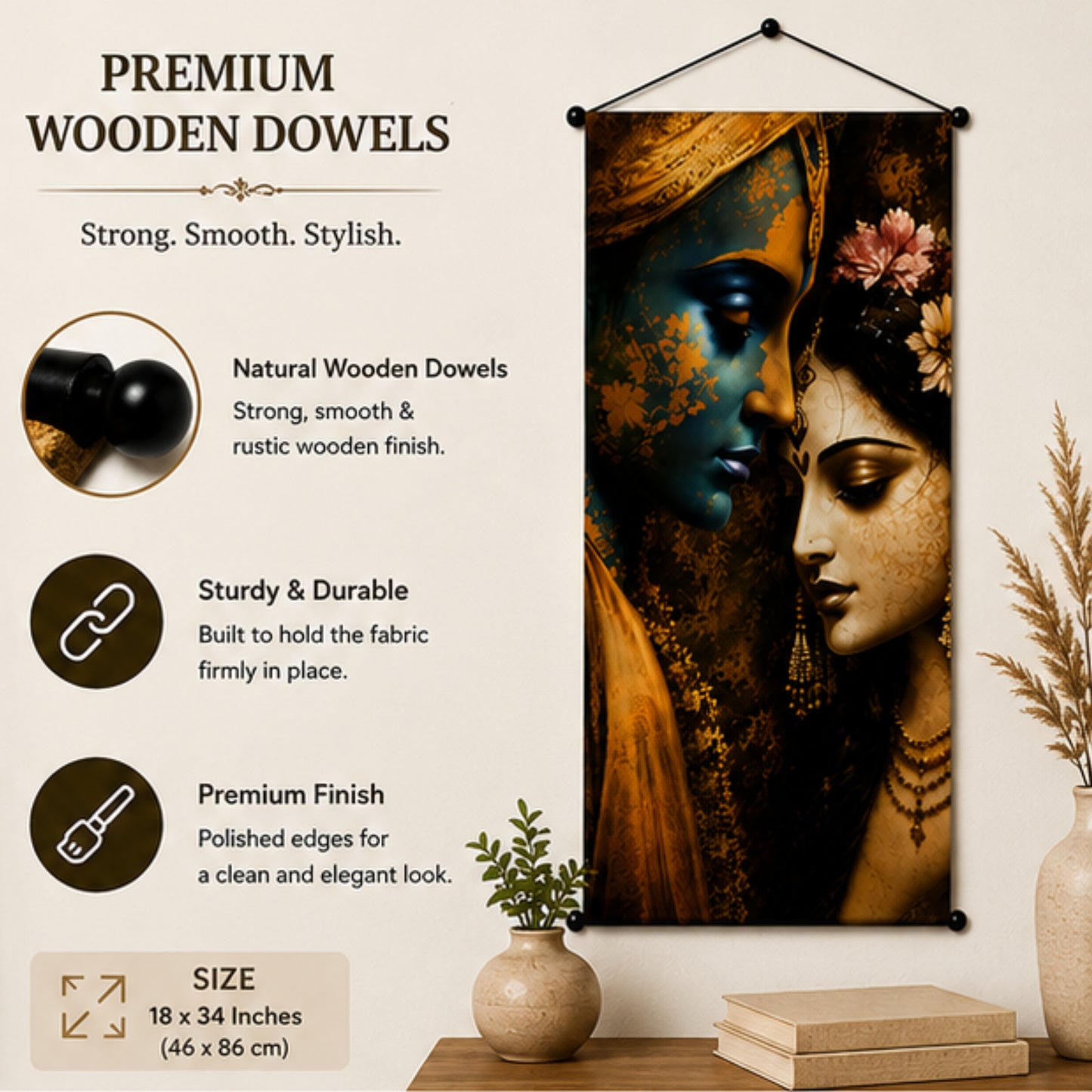 Radha Krishna Wall Hanging Tapestry