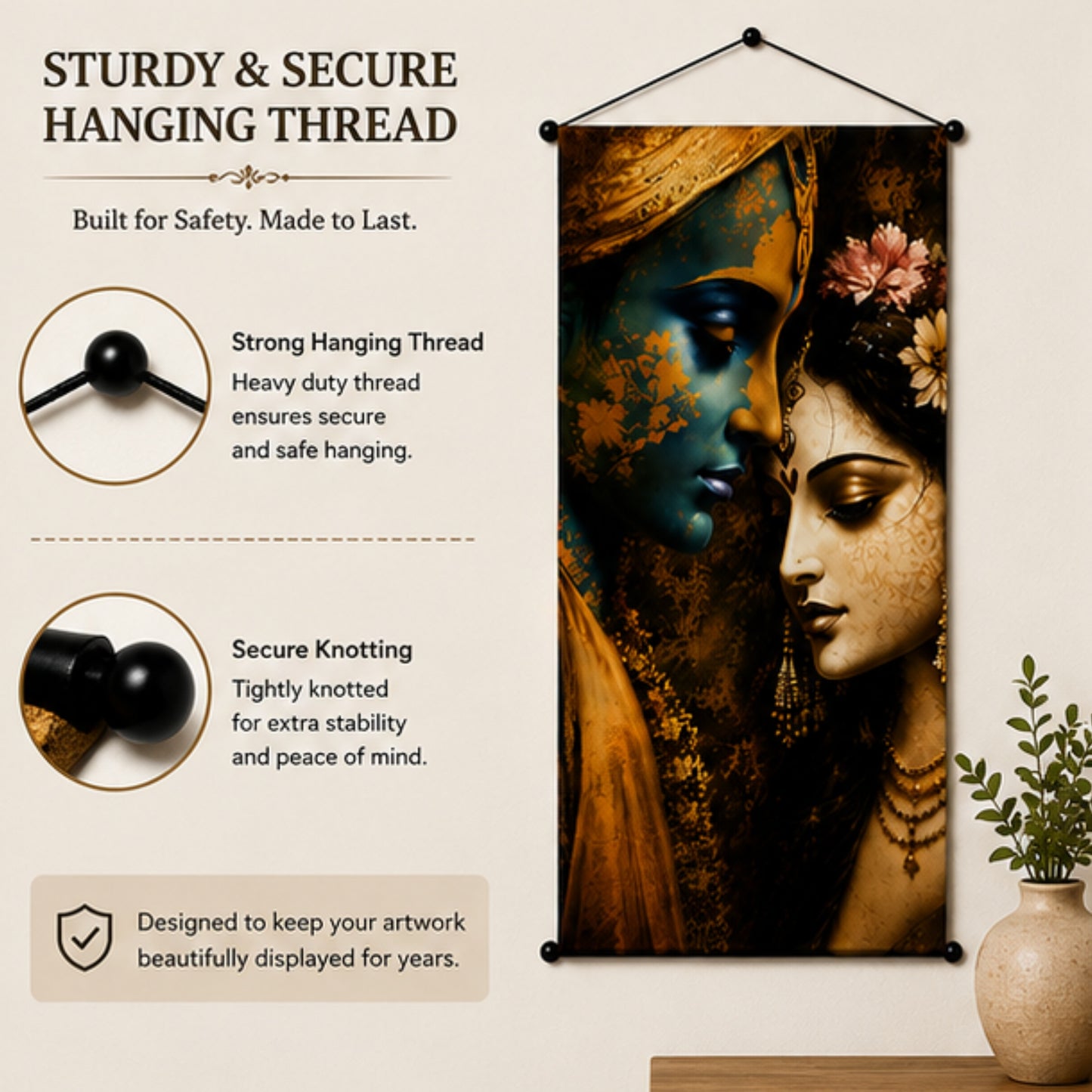 Radha Krishna Wall Hanging Tapestry