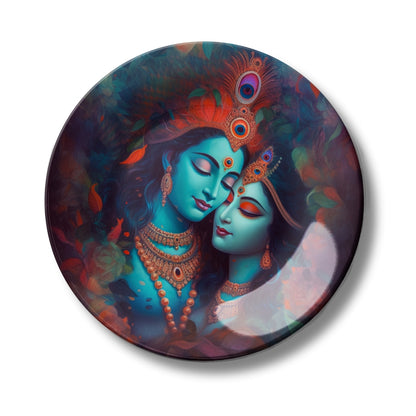 Radha Krishna in Love Decorative Wall Plate