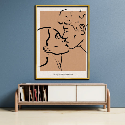 Romance in Lines Forever Us Canvas Painting Framed Wall Art