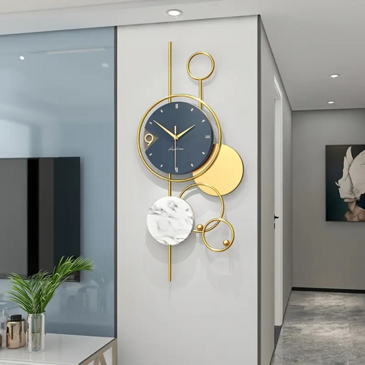 Round Large Decorative Metal Wall Clock