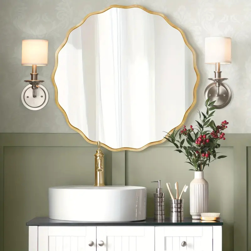 Modern Round Wall Mirror With Aluminum Frame