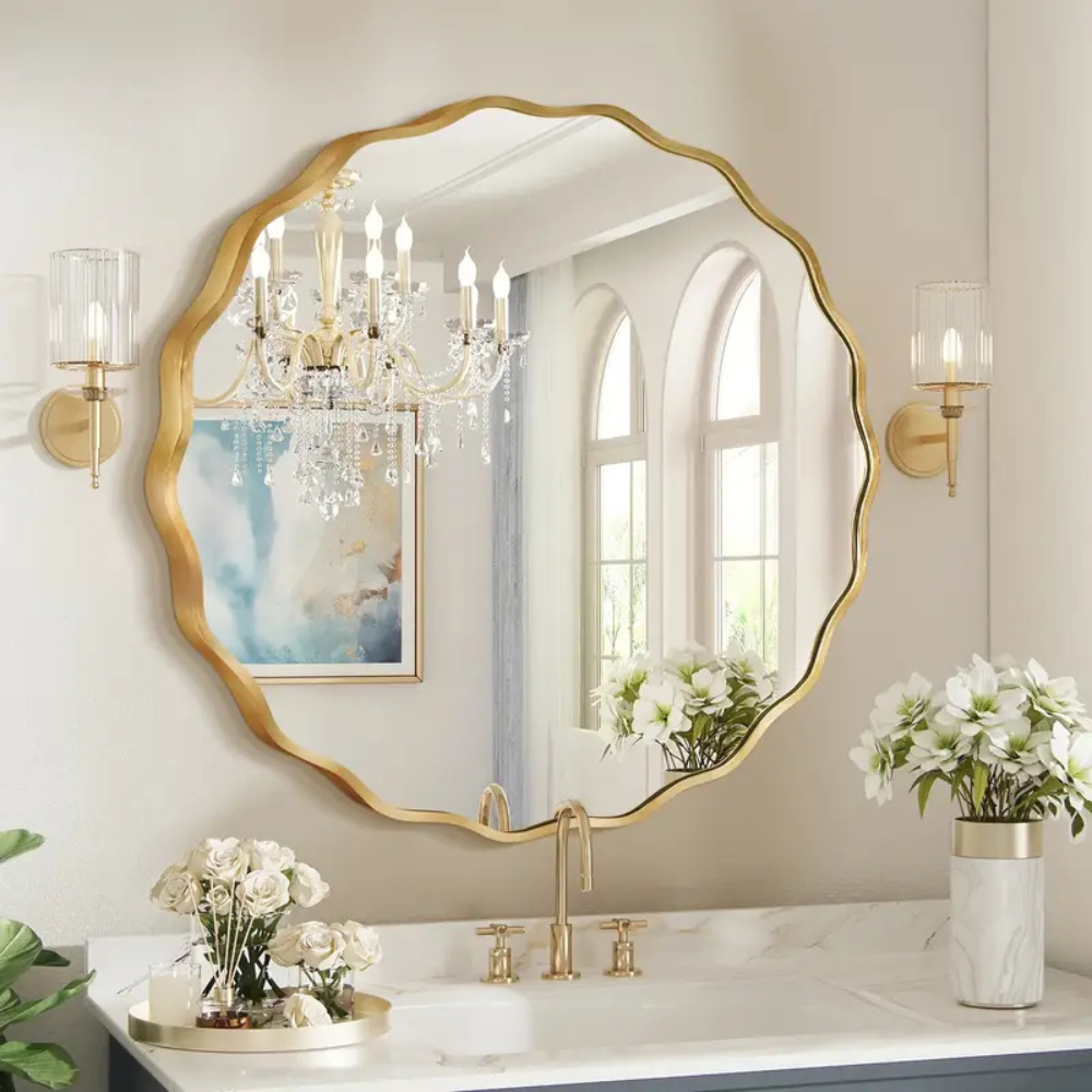 Modern Round Wall Mirror With Aluminum Frame