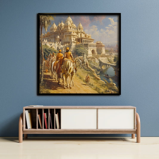 Royal Legacy Heritage Mansion Canvas Painting Framed Wall Art