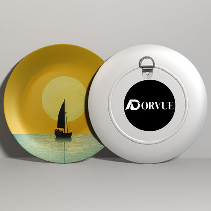 Sun-Kissed Crossing The Silent Sail Ceramic Decorative Wall Plate For Home Décor