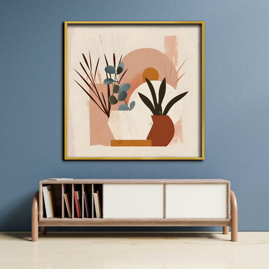 Serene Strokes Boho Painting Canvas Painting Framed Wall Art