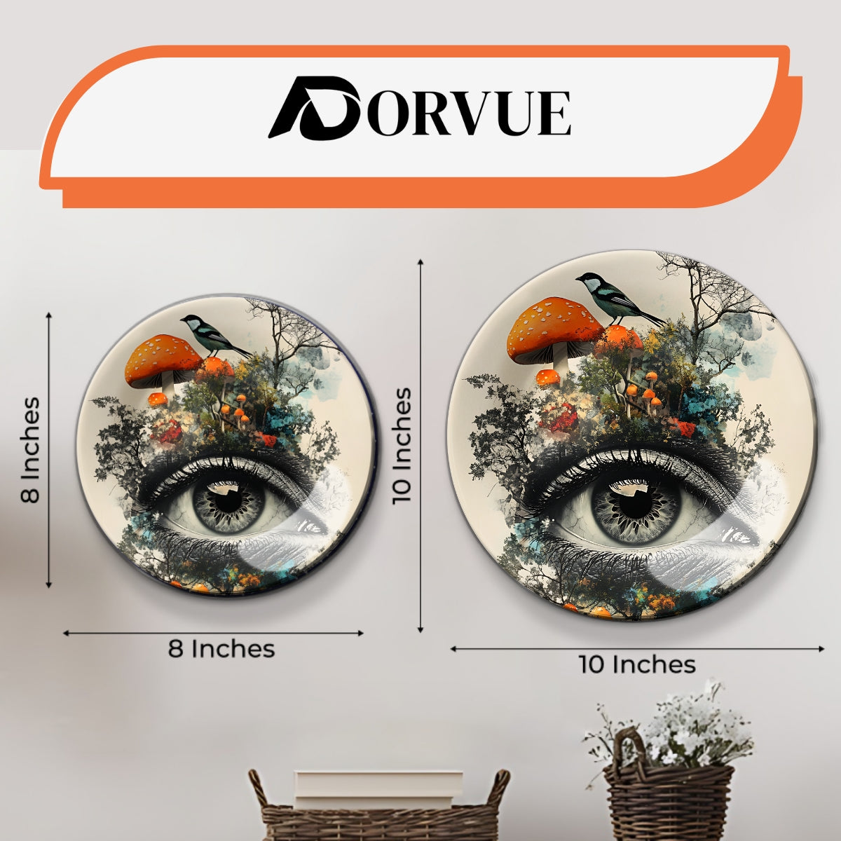 Set of 2 Celestial Insight Ceramic Wall Plates Home Décor