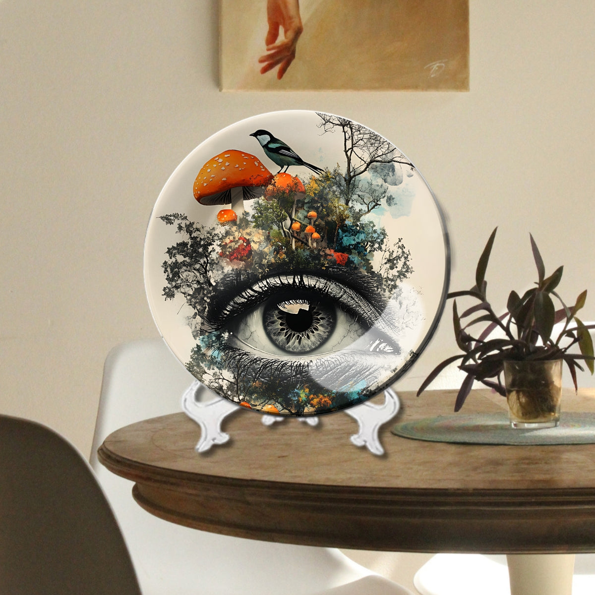 Set of 2 Celestial Insight Ceramic Wall Plates Home Décor