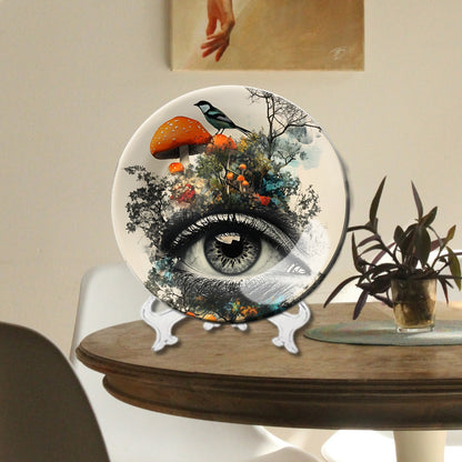 Set of 2 Celestial Insight Ceramic Wall Plates Home Décor