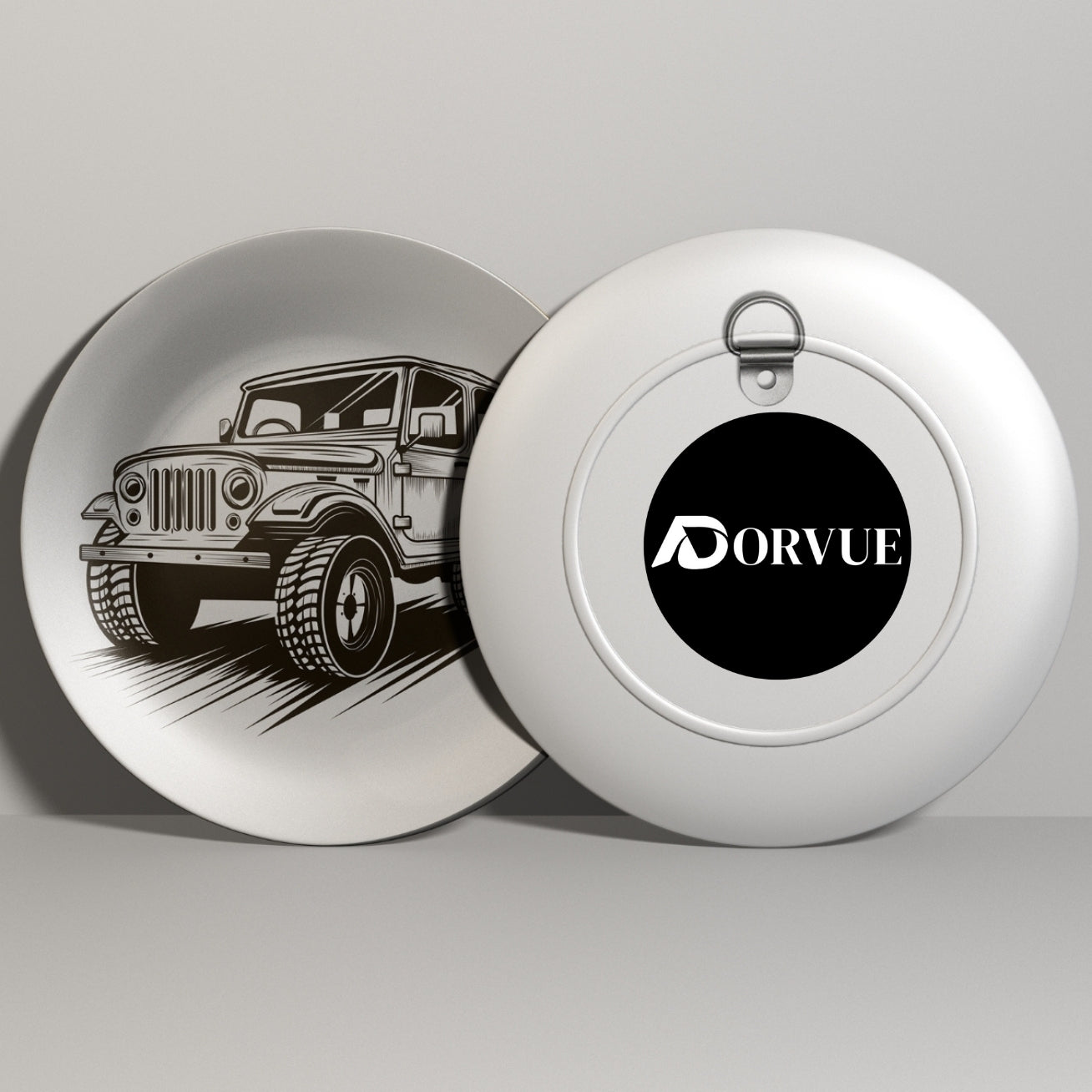 Set of 2 Classic Gear & Grit Ceramic Wall Plates Home Décor