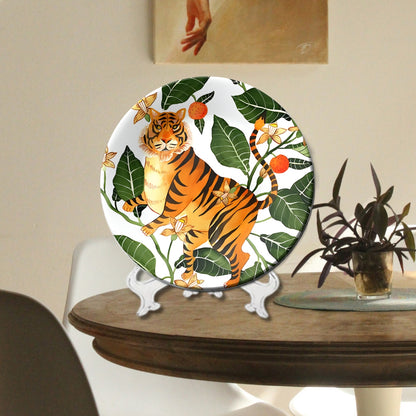 Set of 2 Forest Harmony Ceramic Wall Plates Home Décor