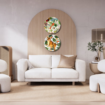 Set of 2 Forest Harmony Ceramic Wall Plates Home Décor