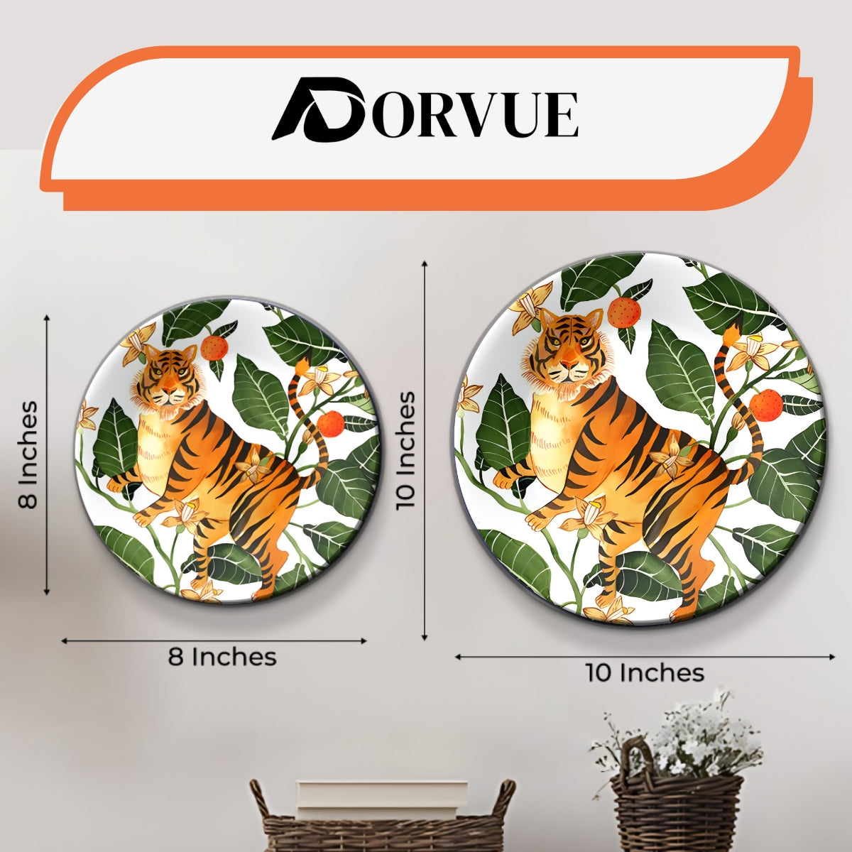 Set of 2 Forest Harmony Ceramic Wall Plates Home Décor