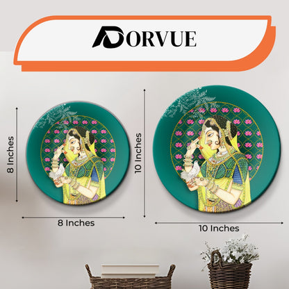 Set of 2 Rajsi Mahal Memoirs Ceramic Wall Plates Home Décor