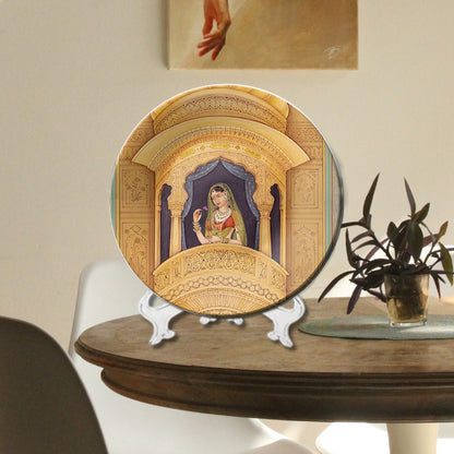 Set of 2 Rajsi Mahal Memoirs Ceramic Wall Plates Home Décor