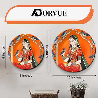 Set of 2 Royal Rajsi Nazar & Noor Ceramic Wall Plates Home Décor