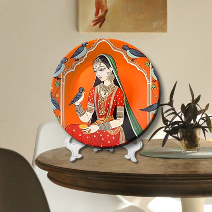 Set of 2 Royal Rajsi Nazar & Noor Ceramic Wall Plates Home Décor