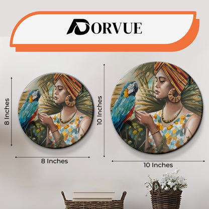 Set of 2 Vastu Koi Fortune Flow Ceramic Wall Plates Home Décor