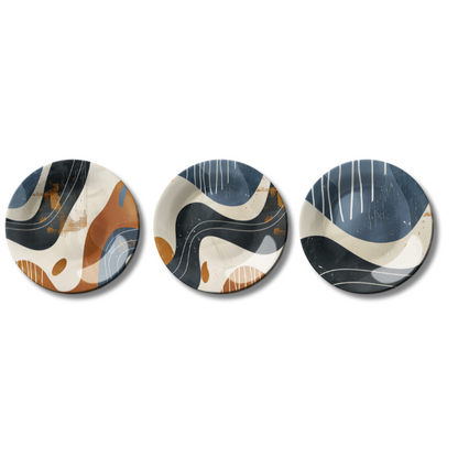 Set of 3 Abstract Rhythm Home Décor Wall Plates