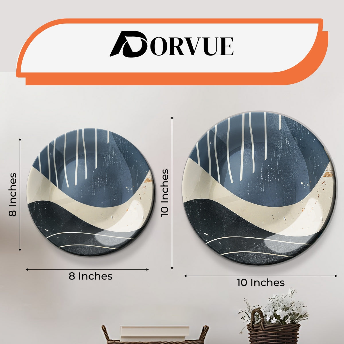 Set of 3 Abstract Rhythm Home Décor Wall Plates