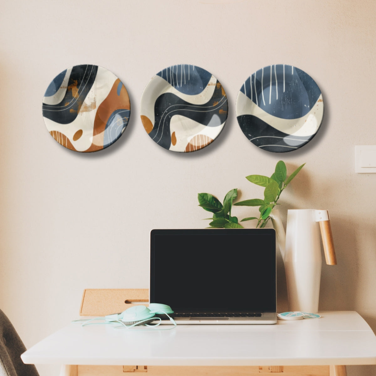 Set of 3 Abstract Rhythm Home Décor Wall Plates