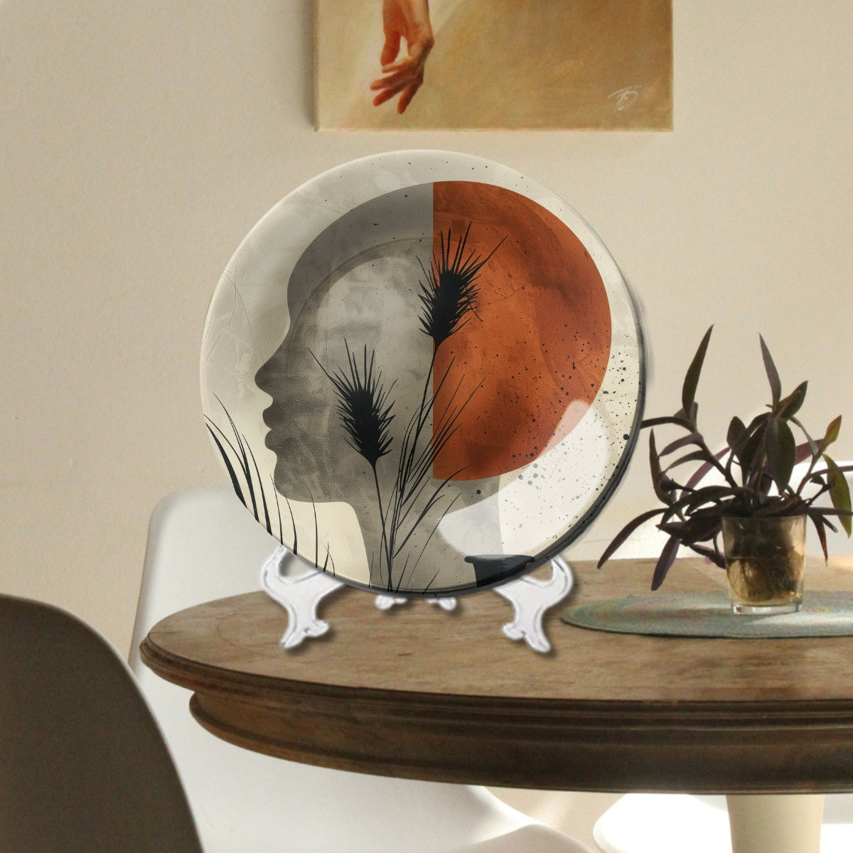 Set of 3 Abstract Terracotta Echoes Decorative Wall Plates