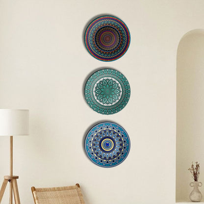 Set of 3 Artistic Mandala Radiance Decorative Wall Plates