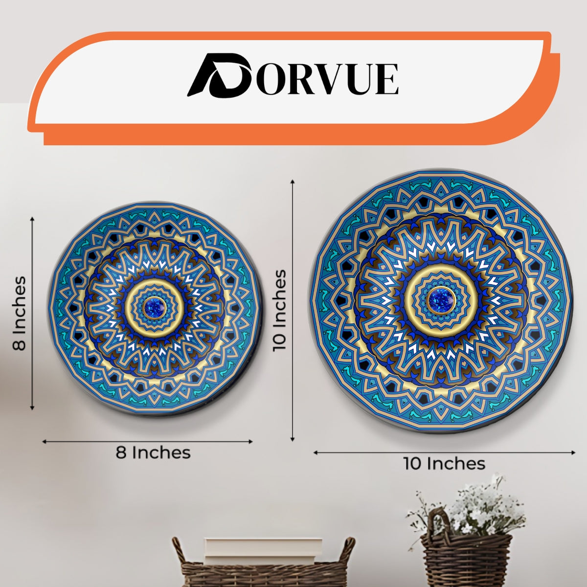 Set of 3 Artistic Mandala Radiance Decorative Wall Plates