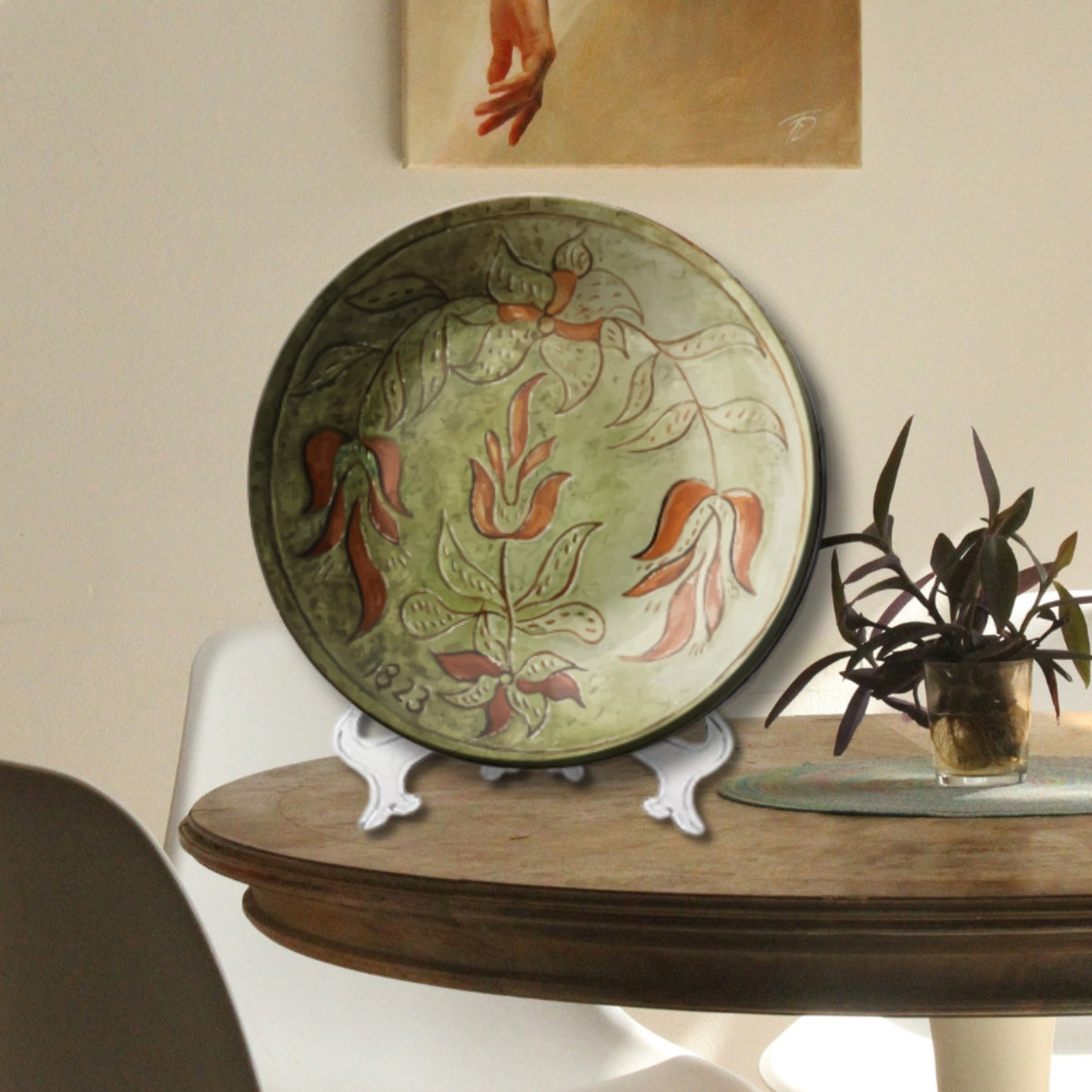 Set of 3 Assorted Nature Theme Decorative Ceramic Wall Plates Art Décor