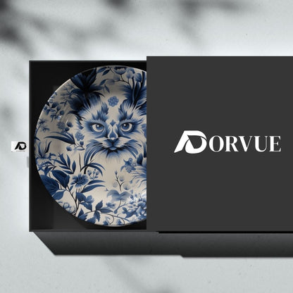 Set of 3 Azure Floral Symphony Decorative Wall Plates