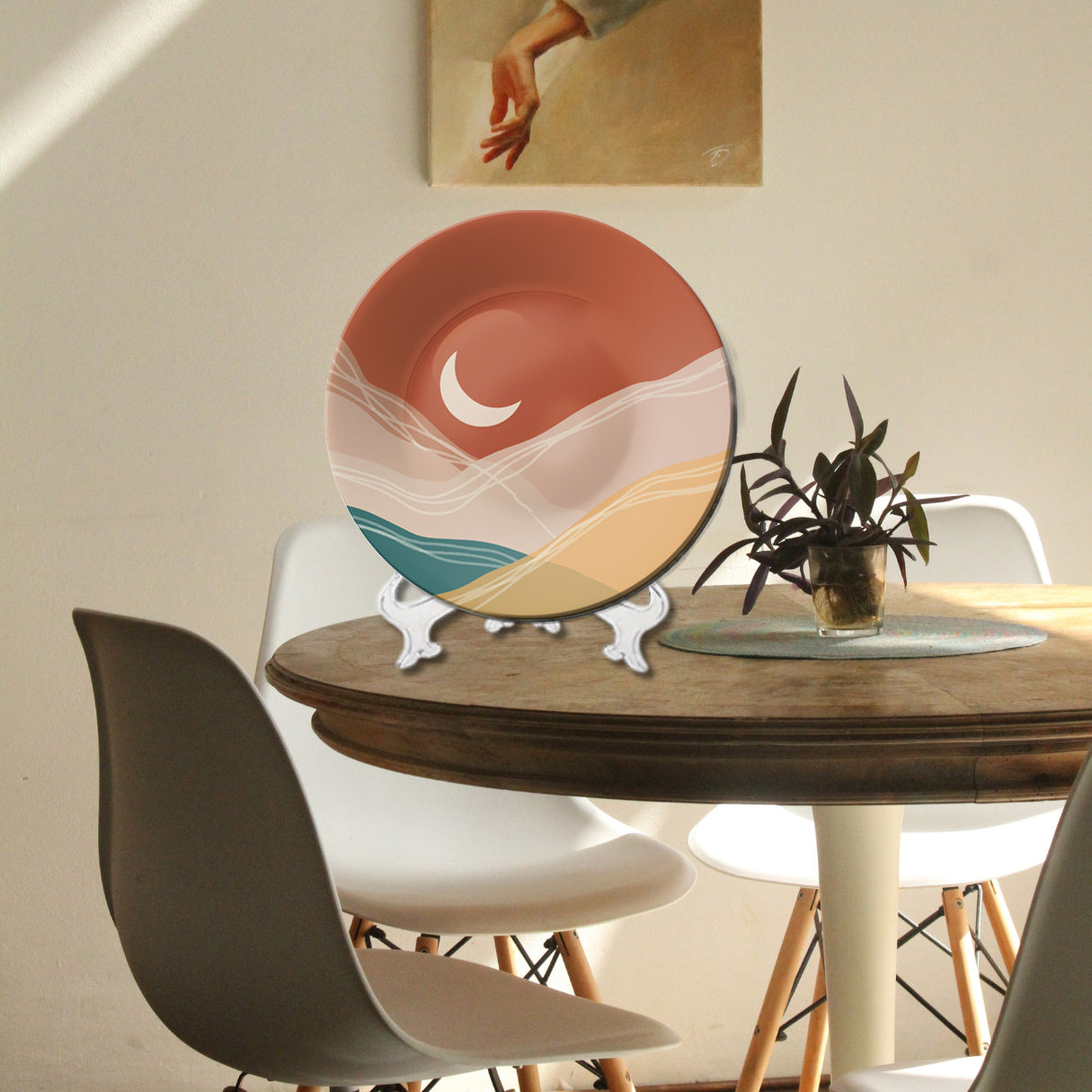 Set of 3 Boho Bloom Ceramic Decorative Wall Plates For Home Décor