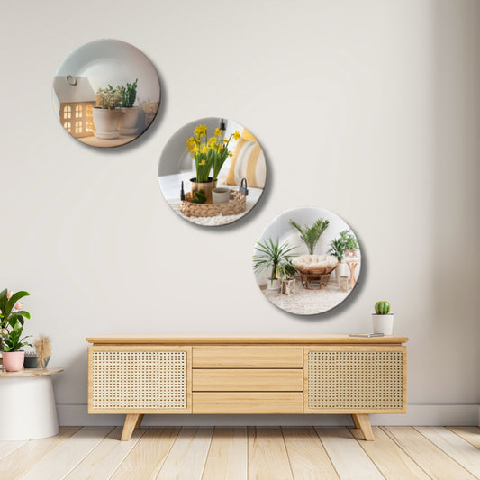 Set of 3 Boho Décor Home Decorative Wall Plates