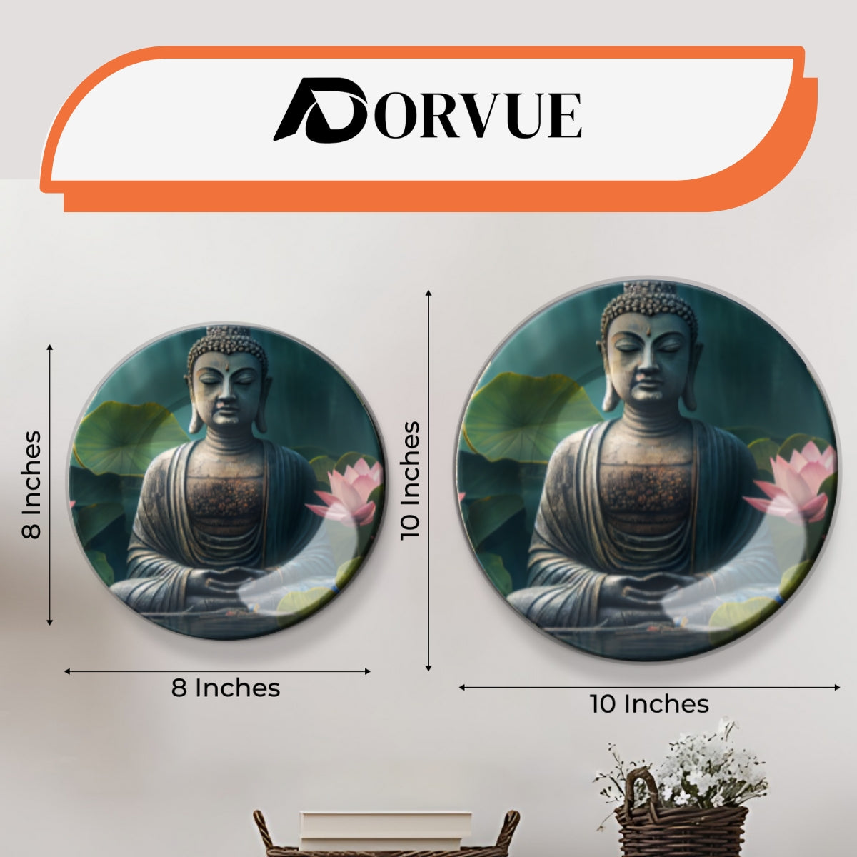 Set of 3 Buddha’s Peace and Lotus Wall Plates