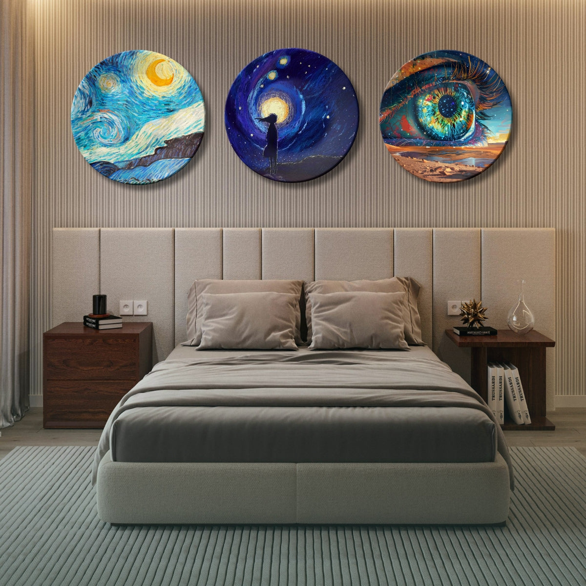 Set of 3 Celestial Cosmic Vision Decorative Wall Plates