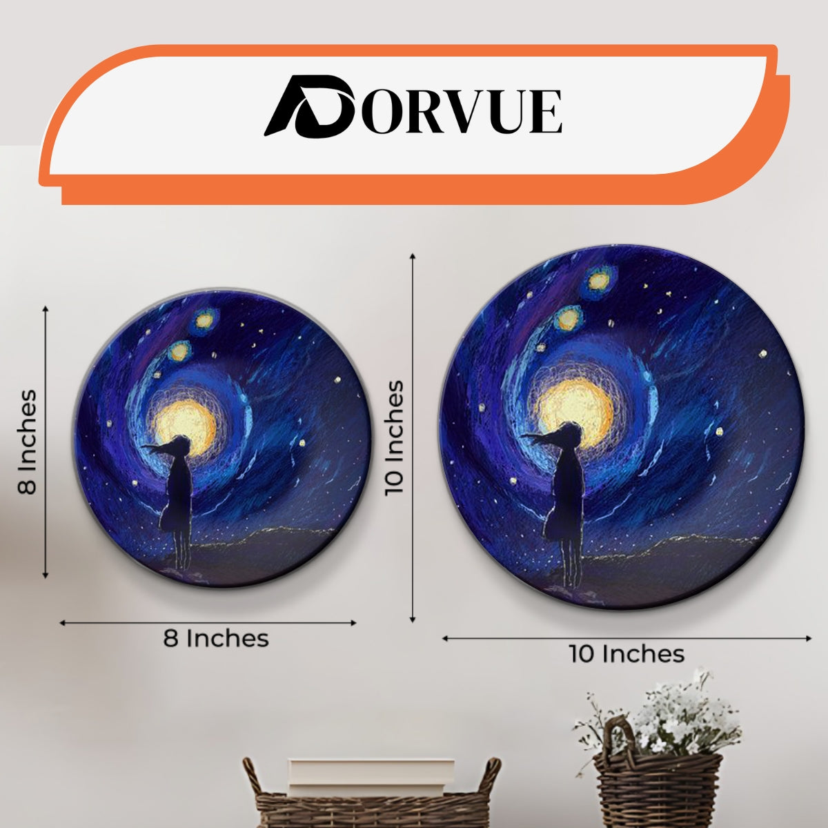 Set of 3 Celestial Cosmic Vision Decorative Wall Plates