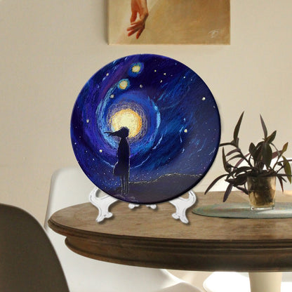 Set of 3 Celestial Cosmic Vision Decorative Wall Plates