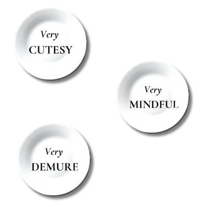 Set of 3 Chic and Quirky Quotes Wall Plates