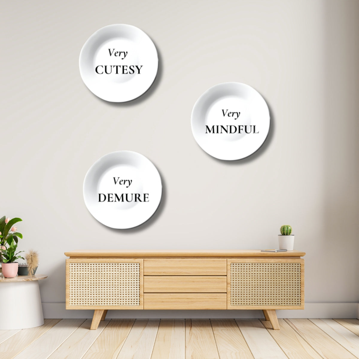 Set of 3 Chic and Quirky Quotes Wall Plates
