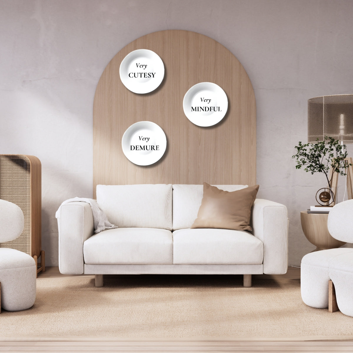 Set of 3 Chic and Quirky Quotes Wall Plates