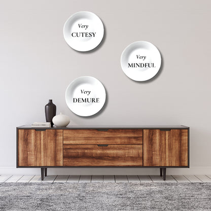 Set of 3 Chic and Quirky Quotes Wall Plates
