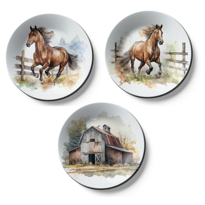 Set of 3 Country Home Decorative Wall Plates Art Home Décor