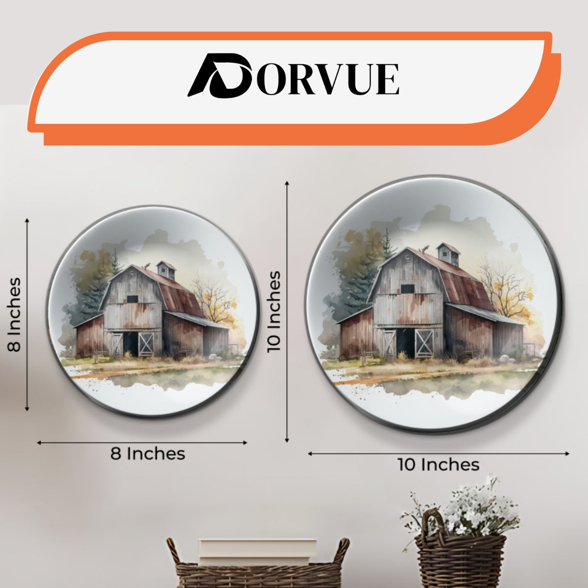 Set of 3 Country Home Decorative Wall Plates Art Home Décor