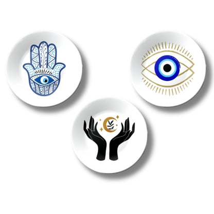 Set of 3 Evil Eye Protector Home Décor Wall Plates