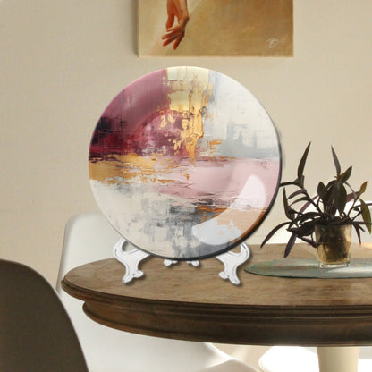Set of 3 Golden Strokes Abstract Home Décor Wall Plates