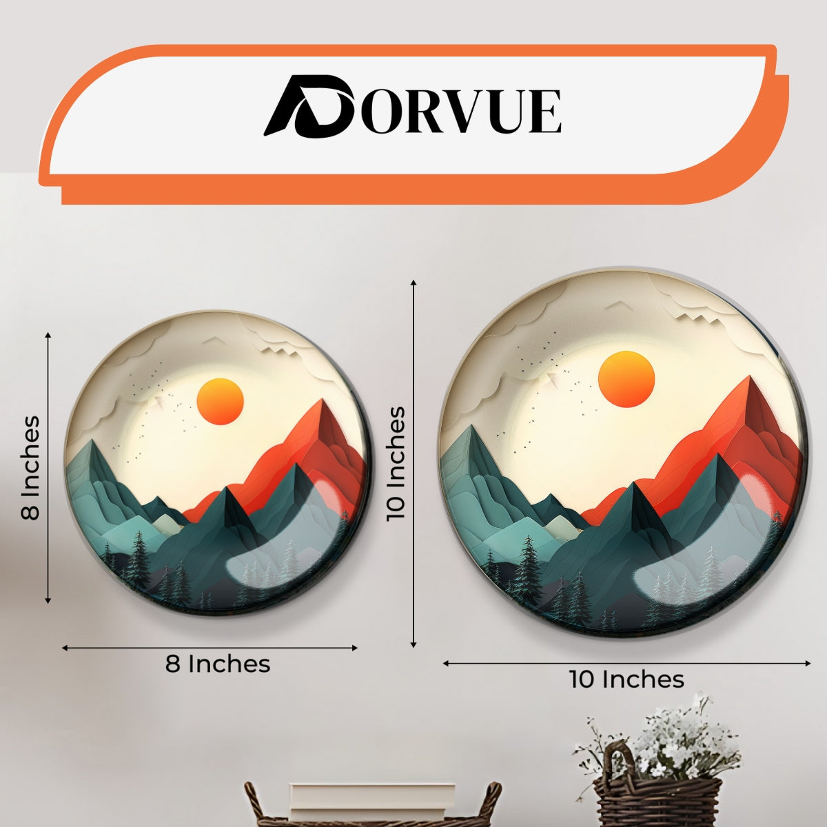 Set of 3 Nature's Awakening Mountain Serenity Home Décor Wall Plates